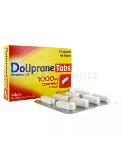 DOLIPRANE TABS 1000 Mg Boite de 8 comprimés