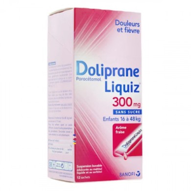 Doliprane Liquiz 300mg Boite de 12 sachets prêt a l'emploi