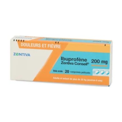 Ibuprofène 200 mg Zentiva Conseil Boite de 20 Comprimés pelliculés