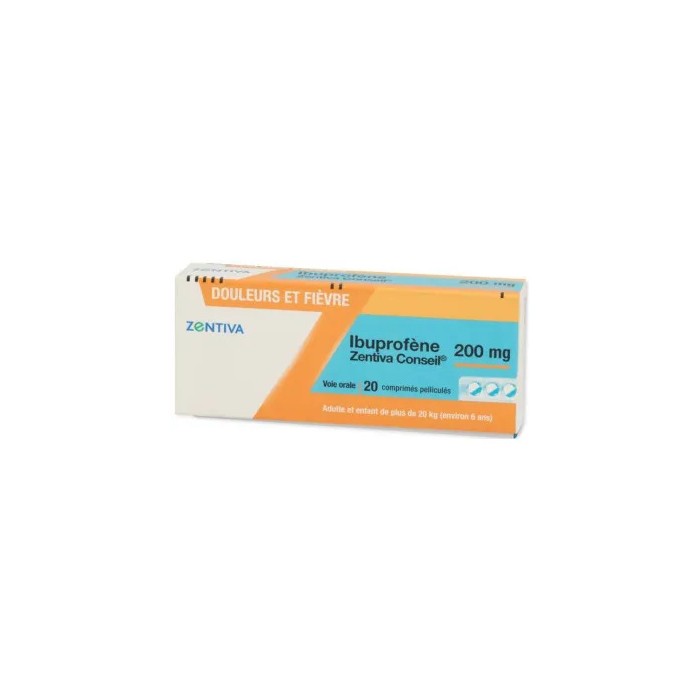 Ibuprofène 200 mg Zentiva Conseil Boite de 20 Comprimés pelliculés