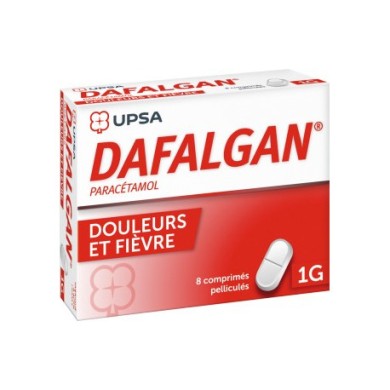 Dafalgan 1G  Boite de 8 comprimes pelliculés Dafalgan 1G  Boite de 8 comprimes pelliculés