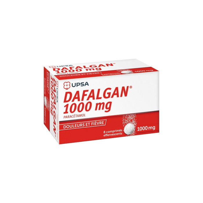 Dafalgan 1G  Boite de 8 comprimés effervescents Dafalgan 1G  Boite de 8 comprimés effervescents