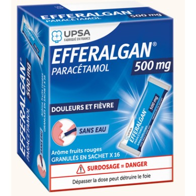 Efferalgan 500 mg Boite de 16 sachets prêt a l'emploi Efferalgan 500 mg Boite de 16 sachets prêt a l'emploi