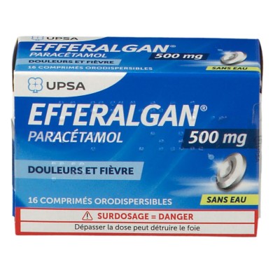Efferalgan 500 mg Boite de 16 comprimés orodispersibles Efferalgan 500 mg Boite de 16 comprimés orodispersibles