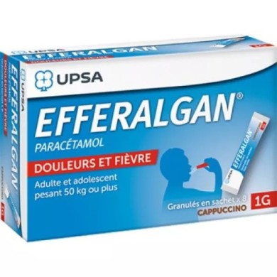 EFFERALGAN 1000 Mg Boite de 8 sachets goût cappuccino EFFERALGAN 1000 Mg Boite de 8 sachets goût cappuccino