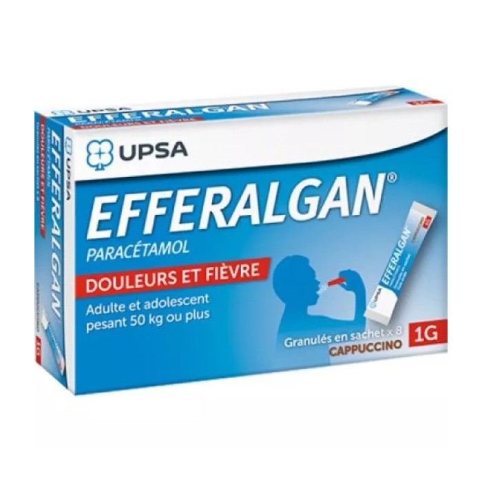 EFFERALGAN 1000 Mg Boite de 8 sachets goût cappuccino