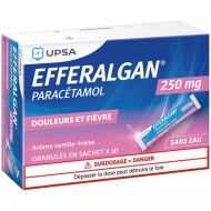 Efferalgan Enfant 250 mg Paracétamol Vanille Fraise 10 Sticks