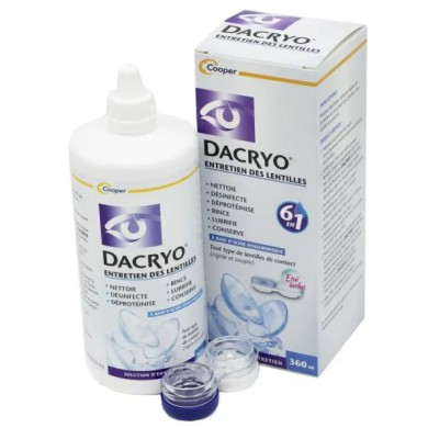 DACRYO Entretien des Lentilles  Solution 6 en 1 à l' Acide Hyaluronique Flacon de 360ml DACRYO Entretien des Lentilles  Solution 6 en 1 à l' Acide Hyaluronique Flacon de 360ml