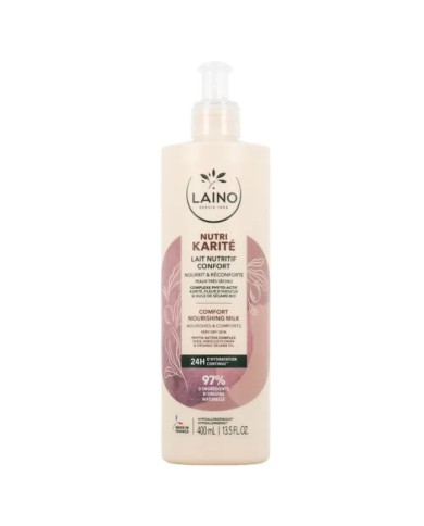 LAINO Lait nutritif Confort  Peaux très sèches Flacon pompe de 400 ml LAINO Lait nutritif Confort  Peaux très sèches Flacon pompe de 400 ml