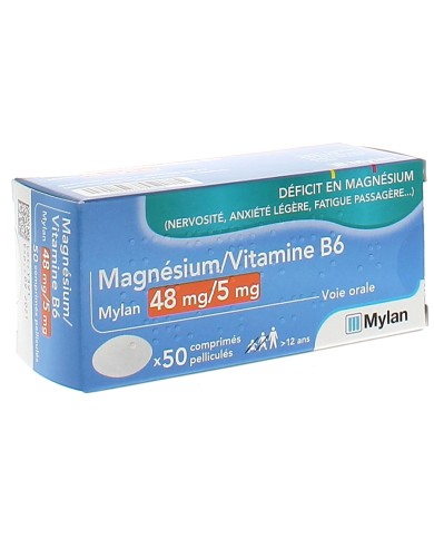 MAGNESIUM / VITAMINE B6 VIATRIS Boite de 50 comprimés pelliculés