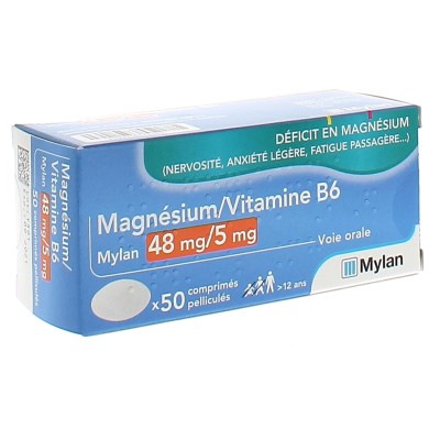 MAGNESIUM / VITAMINE B6 VIATRIS Boite de 50 comprimés pelliculés