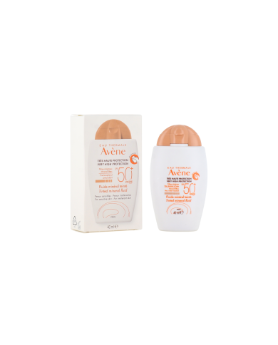 AVENE SOLAIRE Fluide minéral teinté SPF 50+ tube de 40 ml