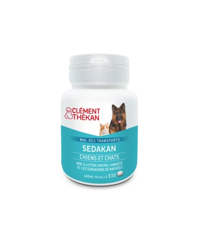 Clément Thékan Sedakan Mal des transports chiens et chats Boite de 30 comprimés Clément Thékan Sedakan Mal des transports chiens et chats Boite de 30 comprimés