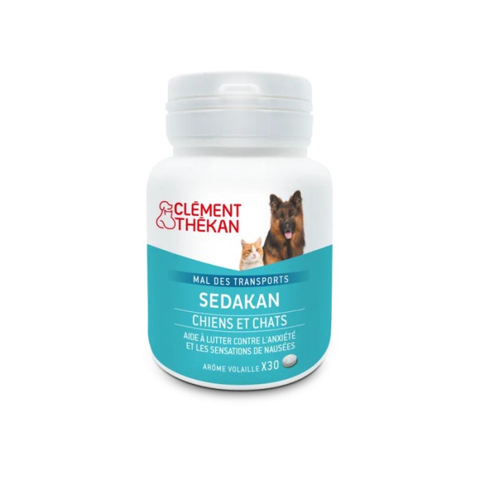 Clément Thékan Sedakan Mal des transports chiens et chats Boite de 30 comprimés Clément Thékan Sedakan Mal des transports chiens et chats Boite de 30 comprimés