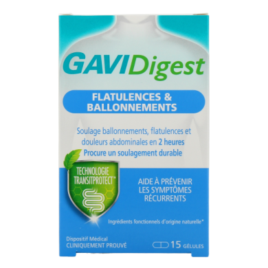 GAVIDigest Flatulences et Ballonnements Boite de 15 gélules GAVIDigest Flatulences et Ballonnements Boite de 15 gélules