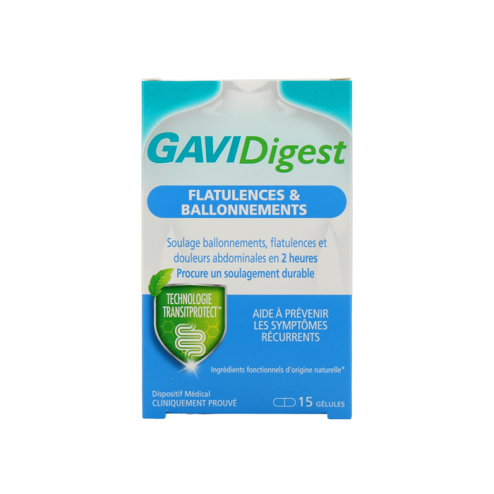 GAVIDigest Flatulences et Ballonnements Boite de 15 gélules