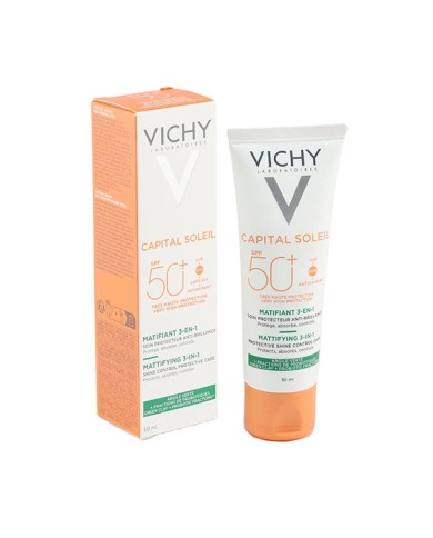 Vichy Capital soleil crème matifiante 3-en-1 SPF 50+ Tube de 50 ml