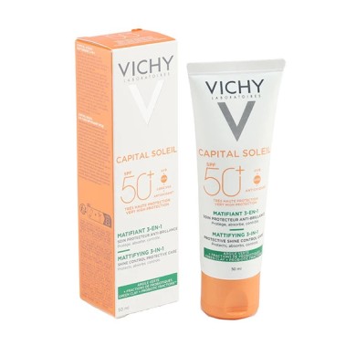 Vichy Capital soleil crème matifiante 3-en-1 SPF 50+ Tube de 50 ml