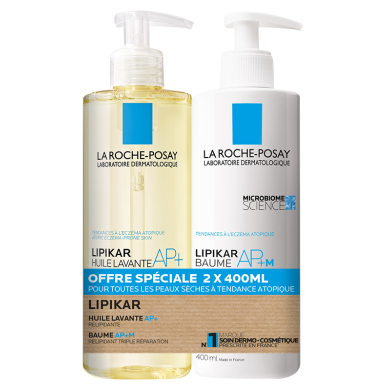LA ROCHE POSAY LIPIKAR Huile lavante AP + Flacon de 400 ml et LIPIKAR BAUME AP+ M Flacon de 400 ml