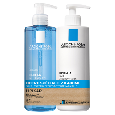 LA ROCHE POSAY LIPIKAR Lait corps Flacon pompe de 400ml + lipikar gel lavant flacon pompe de 400 ml LA ROCHE POSAY LIPIKAR Lait corps Flacon pompe de 400ml + lipikar gel lavant flacon pompe de 400 ml