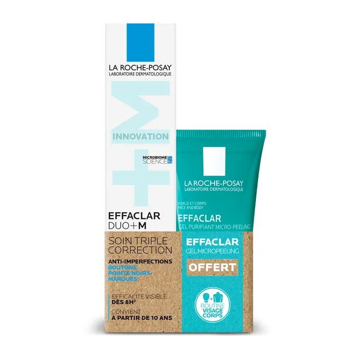 LA ROCHE POSAY Effaclar DUO+M Soin triple correction anti-imperfections Tube de 40 ml + gel purifiant micro-peeling 50 ml offert LA ROCHE POSAY Effaclar DUO+M Soin triple correction anti-imperfections Tube de 40 ml + gel purifiant micro-peeling 50 ml offert