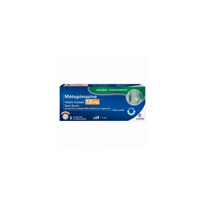 METOPIMAZEINE (VOGALIB) VIATRIS 7.5 mg Nausées et vomissements boite de 8 lyophilisats oraux METOPIMAZEINE (VOGALIB) VIATRIS 7.5 mg Nausées et vomissements boite de 8 lyophilisats oraux