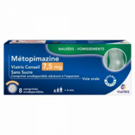 METOPIMAZEINE (VOGALIB) VIATRIS 7.5 mg Nausées et vomissements boite de 8 lyophilisats oraux METOPIMAZEINE (VOGALIB) VIATRIS 7.5 mg Nausées et vomissements boite de 8 lyophilisats oraux