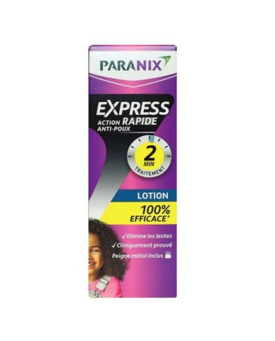 Paranix Express lotion anti-poux 95ml + peigne métal inclus Paranix Express lotion anti-poux 95ml + peigne métal inclus