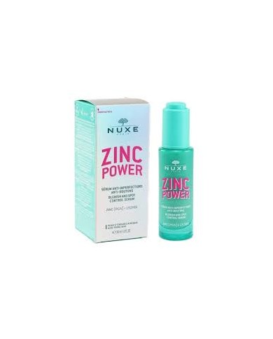 NUXE  Zinc Power  Sérum Anti-Imperfections / Anti-Boutons  Flacon de30 ml NUXE  Zinc Power  Sérum Anti-Imperfections / Anti-Boutons  Flacon de30 ml