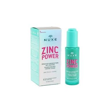NUXE  Zinc Power  Sérum Anti-Imperfections / Anti-Boutons  Flacon de30 ml NUXE  Zinc Power  Sérum Anti-Imperfections / Anti-Boutons  Flacon de30 ml