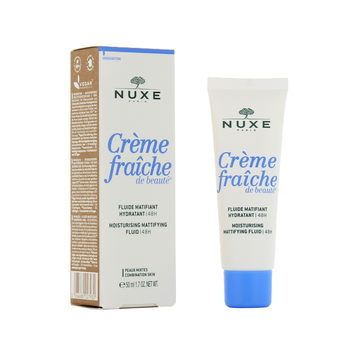 NUXE CREME FRAICHE Fluide Matifiant Hydratant 48h Crème fraîche de beauté Tube de 50 ml