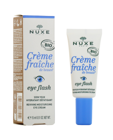 NUXE CREME FRAICHE Eye Flash Soin Yeux Hydratant Défatigant Bio Tube de 15 ml