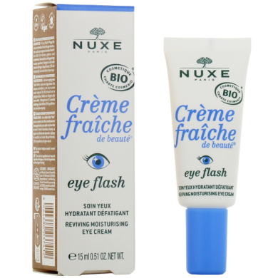 NUXE CREME FRAICHE Eye Flash Soin Yeux Hydratant Défatigant Bio Tube de 15 ml