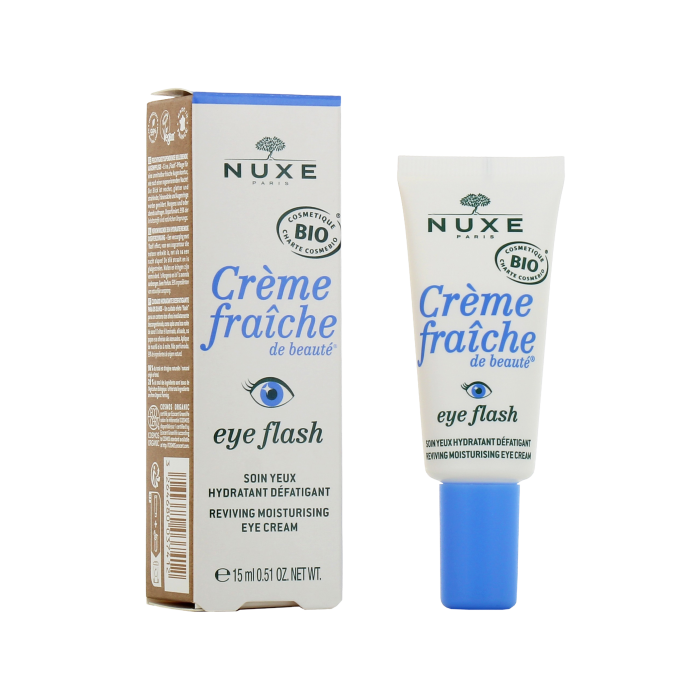 NUXE CREME FRAICHE Eye Flash Soin Yeux Hydratant Défatigant Bio Tube de 15 ml