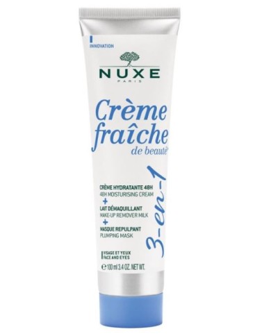 NUXE CREME FRAICHE Crème fraîche de beauté 3-en-1, Crème Hydratante, Lait Démaquillant ET Masque Repulpant Tube de 100 ml NUXE CREME FRAICHE Crème fraîche de beauté 3-en-1, Crème Hydratante, Lait Démaquillant ET Masque Repulpant Tube de 100 ml