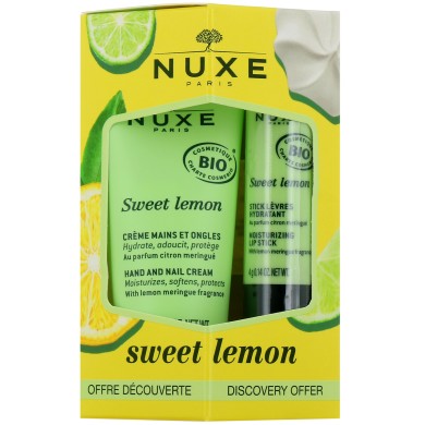 NUXE SWEET LEMON Offre découverte Crème mains et ongles Tube de 30 ml et stick lèvres hydratant 4 grammes NUXE SWEET LEMON Offre découverte Crème mains et ongles Tube de 30 ml et stick lèvres hydratant 4 grammes