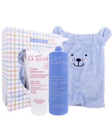 La Rosée Ma Routine bain crème hydratante + gel lavant + gant ourson La Rosée Ma Routine bain crème hydratante + gel lavant + gant ourson