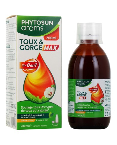 PHYTOSUN AROMS Sirop toux et gorge MAX effet 8 en 1 Flacon de 200 ml