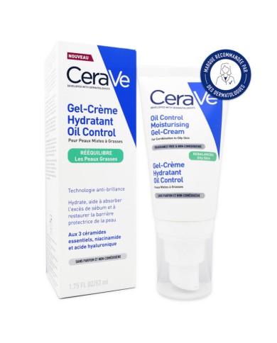 CERAVE Gel-Crème hydratant pour peaux Mixtes à Grasses Tube de 52ml CERAVE Gel-Crème hydratant pour peaux Mixtes à Grasses Tube de 52ml