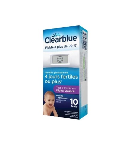 CLEARBLUE Digital Test d'ovulation Boite de 10 tests CLEARBLUE Digital Test d'ovulation Boite de 10 tests
