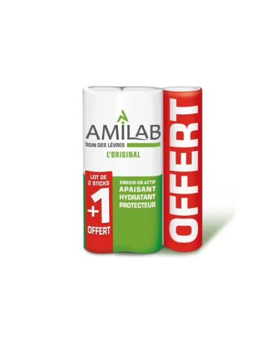 AMILAB Soin des lèvres Lot de 2 stick + 1 offert AMILAB Soin des lèvres Lot de 2 stick + 1 offert