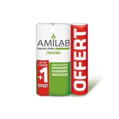 AMILAB Soin des lèvres Lot de 2 stick + 1 offert AMILAB Soin des lèvres Lot de 2 stick + 1 offert