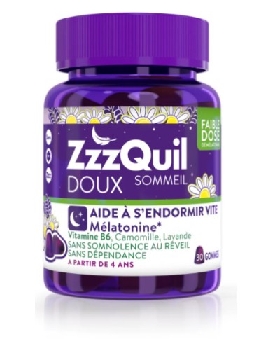 ZzzQuil DOUX Sommeil à partir de 4 ans Boite de 30 Gommes ZzzQuil DOUX Sommeil à partir de 4 ans Boite de 30 Gommes