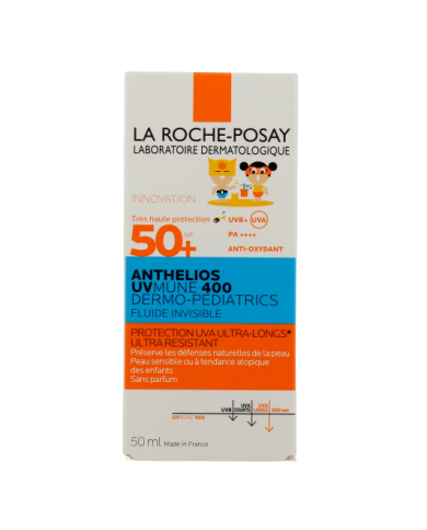 LA ROCHE POSAY Anthelios Dermo-Pediatrics UVMune 400 Fluide Solaire SPF50+ Tube de 50 ml LA ROCHE POSAY Anthelios Dermo-Pediatrics UVMune 400 Fluide Solaire SPF50+ Tube de 50 ml