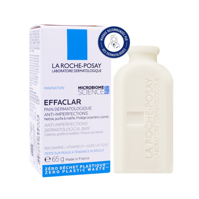 La Roche-Posay EFFACLAR - Pain Dermatologique Nettoyant Anti-Imperfections - Peaux à Tendance Acnéique, 65g