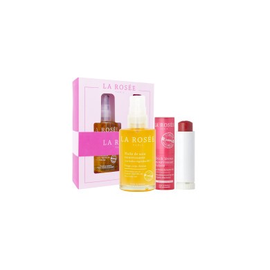 LA ROSEE COFFRET HUILE NOURRISSANTE + STICK LÈVRES + RECHARGE STICK