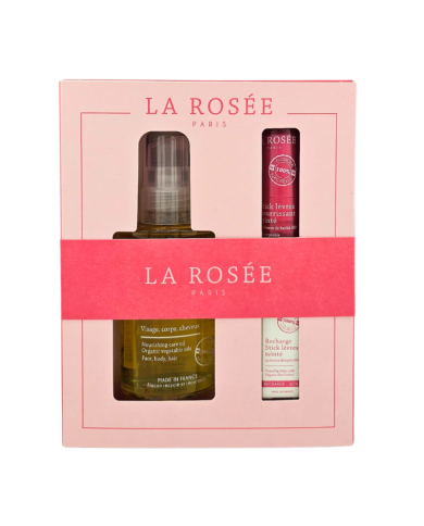 LA ROSEE COFFRET HUILE NOURRISSANTE + STICK LÈVRES + RECHARGE STICK LA ROSEE COFFRET HUILE NOURRISSANTE + STICK LÈVRES + RECHARGE STICK