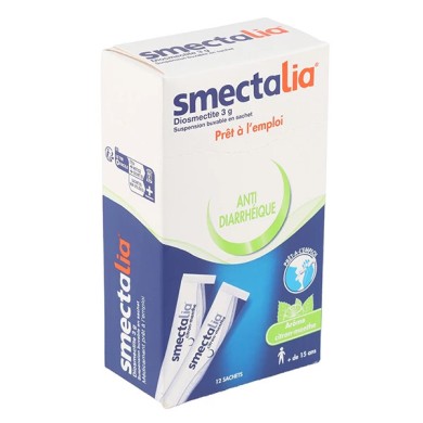 SMECTALIA  Boite de 12 sachets prêt à l'emploi goût citron menthe SMECTALIA  Boite de 12 sachets prêt à l'emploi goût citron menthe