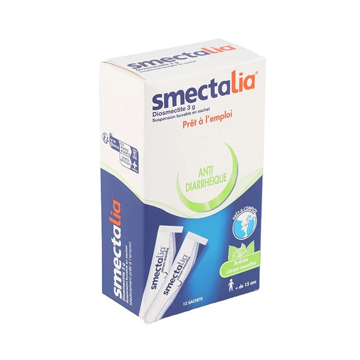 SMECTALIA  Boite de 12 sachets prêt à l'emploi goût citron menthe