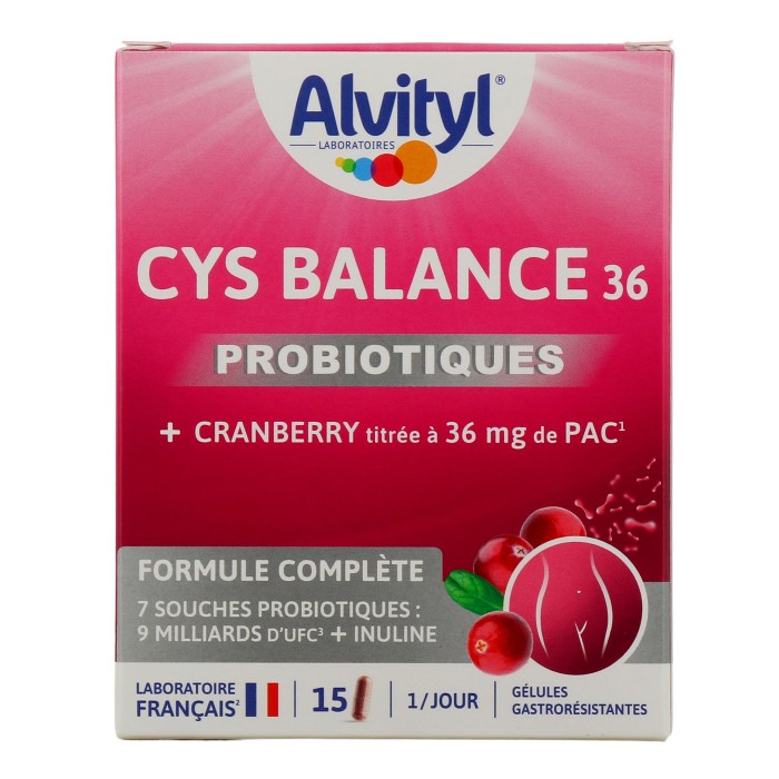 Alvityl Cys Balance 36 Probiotiques Boite de 15 gélules
